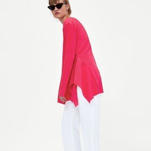 Zara asymmetric pleated top